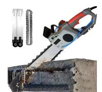 Electric Chain Wall Saw, Concrete Cutting Tool with Diamond Chain, 350mm/480mm Cutting Depth, Includes 2 Diamond Chains, 2 Guide Bars, Water Supply and Dust Suppression