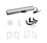 Electric Chain Window Opener 24V Single Chain Window Actuator with Remote Control and Switch Automatic Electric Window Opener for Skylight Window and Roof Vent(24v+Controller,Stroke 800mm)