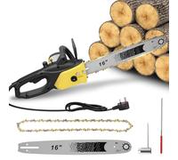 Electric Chainsaw, 2500W Powerful Electric Chainsaw,16" Portable Corded Chain Saw with 1.5m Power Cable, 4500rpm Chain Saw for Garden Tree Pruning, 10m/s Chain Speed Auto Chain Lubrication to Cut Wood