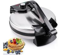 Electric Chapati & Tortilla Maker, 1800W Non-Stick Breakfast Machine with LED Indicator - Portable Double-Sided Heating for Easy Cooking of Crepes and Pizza