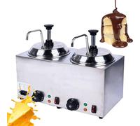 Electric Cheese Dispenser with Pumps, Commercial Hot Fudge and Cheese Sauce, Adjustable Temperature 30-110℃, Ideal for Restaurants and Parties