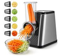 Electric Cheese Grater, 5-in-1 250W Electric Salad Maker, Multi Grater, Fruit Cutter, Vegetable Slicer, Food Processor, Multifunctional Slicer & Shredder for Cheese, Vegetables, and Fruits