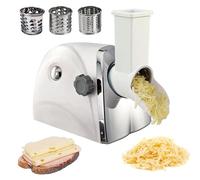 Electric Cheese Grater and Vegetable Slicer, 300W Power with 3 Stainless Steel Blades, 60 kg/h High Efficiency, Easy to Clean for Kitchen Use