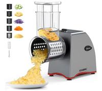 Electric Cheese Grater, Upgraded Salad Maker with 5 Replaceable Stainless Blades, 250W Electric Cheese Shredder, One-Touch Control Vegetable Cutter Kitchen Slicer for Cheeses, Fruits, Nuts