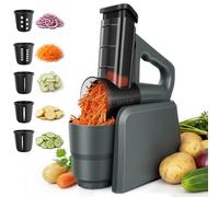 Electric Cheese Grater Vegetable Slicer 5-in-1, with 5-Interchangeable Drum Blades, Cheese Graters for Fruit and Vegetables Carrots Nuts Grater Kitchen