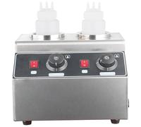 Electric Cheese Sauce Warmer Dispenser Nacho Cheese Dispenser Warmer Commercial Chocolate Warmer Hot Fudge Dispenser for Nacho Cheese Caramel with 22oz/650ml Squeeze Bottles*2