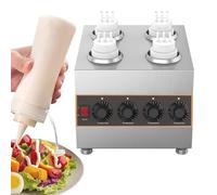 Electric Cheese Sauce Warmer, Nacho Cheese Dispenser, 640W Hot Fudge Warmer Bottle Warmer, Stainless Steel Syrup Warmer with 4 Pump, Ketchup Chocolate Warmer,220V