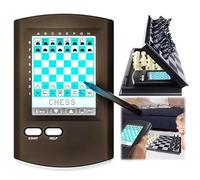 Electric Chess Board Game, Electronic Learning Set with Foldable Magnetic Pieces for Portable Single Player Matches, for Adults