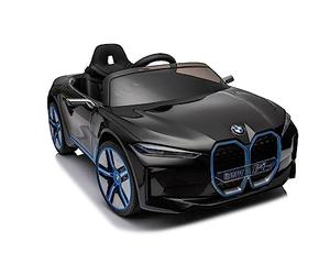 Electric Children's Vehicle Design Like BMW i4 - Licensed - 12V7A Battery, 2 Motors - 2.4 GHz Remote Control, MP3, Leather Seat + EVA (Black)