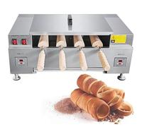 Electric Chimney Cake Maker Oven, Stainless Steel Ice Cream Cone Roll Machine, Adjustable Temperature for Toast Waffles Bread, Digital Display