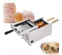 Electric Chimney Cake Oven 1600W, Commercial Bread Roll Grill Maker, Waffle Cone and Ice Cream Cone Baker, 2 Roller Chimney Cake Machine