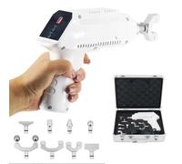 Electric Chiropractic Massager, Spine Chiropractic Adjusting Tool, with 8 Interchangeable Gun Heads, 600N, 900N, 1500N Optional, for Adjusting Chiropractics, Acupuncture Points(White,600N)