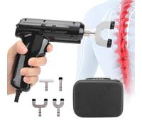 Electric Chiropractic Tool with 4 Massage Heads & 3 Force Levels,Black