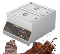 Electric Chocolate Melter, Bain-Marie Tempering Machine, 12KG 500W, Adjustable Temperature 0-95℃, Food Grade Stainless Steel, Dual Tank Design