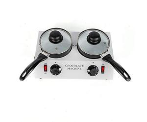 Electric Chocolate Melting Pot Chocolate Melting Machines Adjustable Temperature 30-80℃ Commercial Chocolate Meltings Machine for Chocolatier (Double-Barrel Non-stick Chocolate Melting Pot)