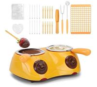 Electric Chocolate Melting Pot, Double Boil Melting Set, Adjustable Temperature, with Mold Tray and Fork, Perfect for DIY Candies, Desserts, Milk, Cheese, Butter