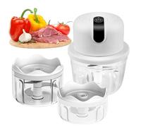 Electric Chopper with USB Connection, Mini Food Processor 100 ml, 250 ml, 300 ml, Electric Vegetable Cutter with 3 Sharp Blades, Multi-Chopper Garlic Press for Meat, Fruit, Vegetables