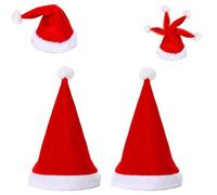 Electric Christmas Hat Singing and Dancing Electric Christmas Santa Hat for Adults Kids, Plush Red with Ball Top (2PCS)
