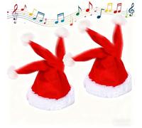 Electric Christmas Hat, Singing and Dancing Electric Christmas Santa Hat With Randomly Swing & Play Songs Party Hat (2pcs)