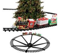 Electric Christmas Train - Train Tracks Set, Sound And Light Holiday Toy, Battery Operated Mini Set | Fun Interactive Playset For Kids Boys Girls | Christmas Around The Tree Toy For 3 8 Year Old Child