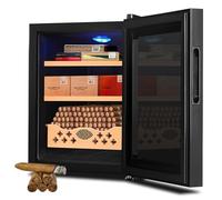 Electric Cigar Cabinet with Cedar Wood Shelves, Intelligent Temperature Control Cooler for Cigar Enthusiasts and Gifts