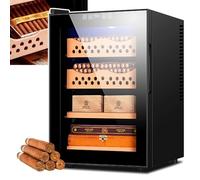 Electric Cigar Humidor 50L Capacity With Spanish Cedar Shelves And Drawer - Temperature Control Cabinet For Cigars - Cooling Cigar Fridge For Men