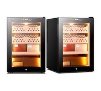 Electric Cigar Humidor 50L with Heating and Cooling Temperature Control and Humidity Control System, Cooler Cabinet Large Capacity for 300 Counts with Spanish Cedar Wood Shelves & Hygrometer