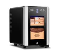 Electric Cigar Humidor 8L Cigar Humidor Cabinet For 100 Count Cigar With Cooling Temperature Quiet Control Double-Pane Glass Door & Cedar Wood Shelf & Drawer Gift For Men