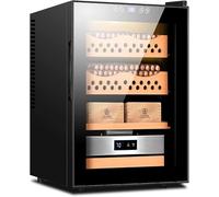 Electric Cigar Humidor Cabinet, 50L Intelligent Temperature Control Cooler with Cedar Wood Shelves and Touch Display - Ideal Storage for Cigars and Wine