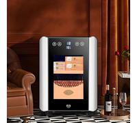 Electric Cigar Humidor Cabinet for 100 Cigars, 8L with Cooling Temperature Control, Double-Pane Glass Door, Cedar Wood Shelf & Drawer for Men