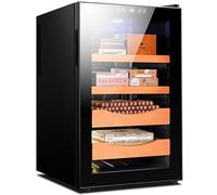 Electric Cigar Humidor Cabinet, Holds 400 Cigars, Spanish Cedar Wood, 360° Air Cooling Technology, LED Light, for Father