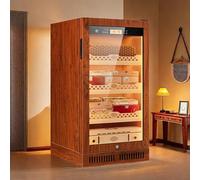 Electric Cigar Humidor Cabinet, Large Capacity 600 Count,LED Digital Display,with Spanish Cedar Wooden Drawer & Shelf,Built-in LED Light