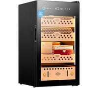 Electric Cigar Humidor Cabinet with Smart WiFi Control, Fingerprint Lock, and Spanish Cedar Shelves for Optimal Storage