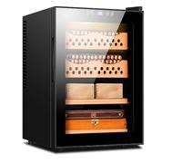 Electric Cigar Humidor Cooler, 50L Intelligent Electronic Cigar Cabinet with Removable Cedar Wood Shelf and Temperature Adjustment