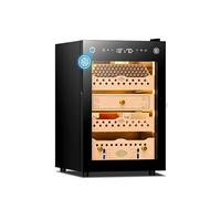 Electric Cigar Humidor with Fingerprint Lock, 200 Count Capacity Cigar Cabinet with Cooling and Heating, Spanish Cedar Wood Shelves, Luxury Gift for Men and Husband