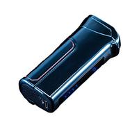 Electric Cigar Lighter USB Rechargeable Flameless Windproof Electronic Pulse Double arc Cigarette free Plasma Lighter with Replaceable Battery for Smoking Camping Bbq Stove,Blue