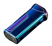 Electric Cigar Lighter USB Rechargeable Flameless Windproof Electronic Pulse Double arc Cigarette free Plasma Lighter with Replaceable Battery for Smoking Camping Bbq Stove,Color