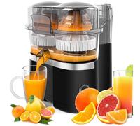 Electric Citrus Juicer 400Ml, Automatic Dual Orange and Lemon Squeezer, Safe Bladeless Design, 8-Blade Pulp Slot with Built-in Fruit Cutter, Juice Yield>90%, Reduce Oxidation, for Lemons and Oranges