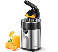 Electric Citrus Juicer, Easy Press Orange Juice Squeezer for Orange, Lemon, and Grapefruit, with Two Interchangeable Cones, Brushed Stainless Steel (240V)