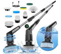 Electric Cleaning Brush,2000 MAh Battery,10 Attachments,IPX7 (Black)