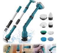 Electric Cleaning Brush, Battery Spin Scrubber for Makita 18v Battery Including 8 Cleaning Brush Heads 63-125cm Stretchable Cleaning Brush Equipped With Extension Rod 2 Speed Levels