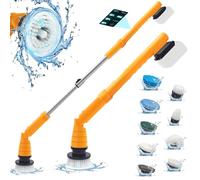 Electric Cleaning Brush for Dewalt 20V Battery,Spin Scrubber 1200RPM MAX with 3 Speed, Adjustable Extension Arm, 8 Replaceable Cleaning Heads - for Tub Tile Wall Floor(Not Included Battery)