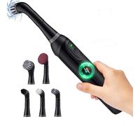 Electric Cleaning Brush, Rechargeable Power Scrubber with 5 Brush Heads, Stainless Steel Wire Brush, Tile Grout Cleaner Shower Crevice Cleaning Brush for Tile Corner Grout Tight Space