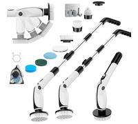 Electric Cleaning Brush, Scrub Buddy with 4 Adjustable Angles, 7 Brush Heads, 3 Length Options, 90 Min Runtime, 2 Speed Modes, for Bathroom, Floor, Kitchen, Car