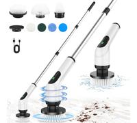 Electric Cleaning Brush Spin Scrubber, Cordless with 8 Replaceable Brush Heads, Handle Power Scrubber for Floor, Bathroom, Windows, Tiles, Kitchen