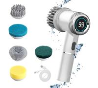 Electric Cleaning Scrubber Cordless Brush Spin Scrubber 5 Replaceable Heads Cleaning Products for Tile Tub Kitchen Floor Bathroom