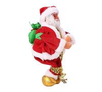 Electric Climbing Ladder SantaClaus PlushsDoll Christmas Figurine Ornament Climb Up The Beads And Go Down Kids Toy Gifts Musical Moving Figurine Fun And Cutes Action Safe And Enthusiasts Beads