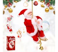 Electric Climbing Rope Santa Claus with Music, Climbing Santa Decoration, Christmas Tree Ornament, Hanging Home Decor Christmas Ornament Kids Gift Party Decoration