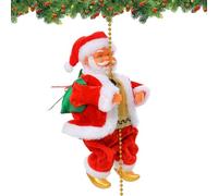 Electric Climbing Santa - 100cm Animated Musical Decoration, Christmas Tree Hanging Figurine, Moving Father Doll, Battery Powered Santa Claus Ornament With Rope Ladder