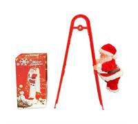 Electric Climbing Santa - 2025 Christmas Ornament With Rope Ladder, Indoor Outdoor Hanging Decoration for Christmas Tree, Fireplace & Home, Festive Holiday Decor (Red4)